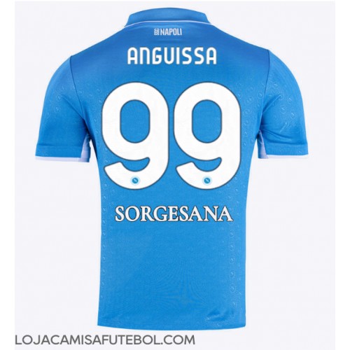 Camisa de Futebol SSC Napoli Frank Anguissa #99 Equipamento Principal 2024-25 Manga Curta